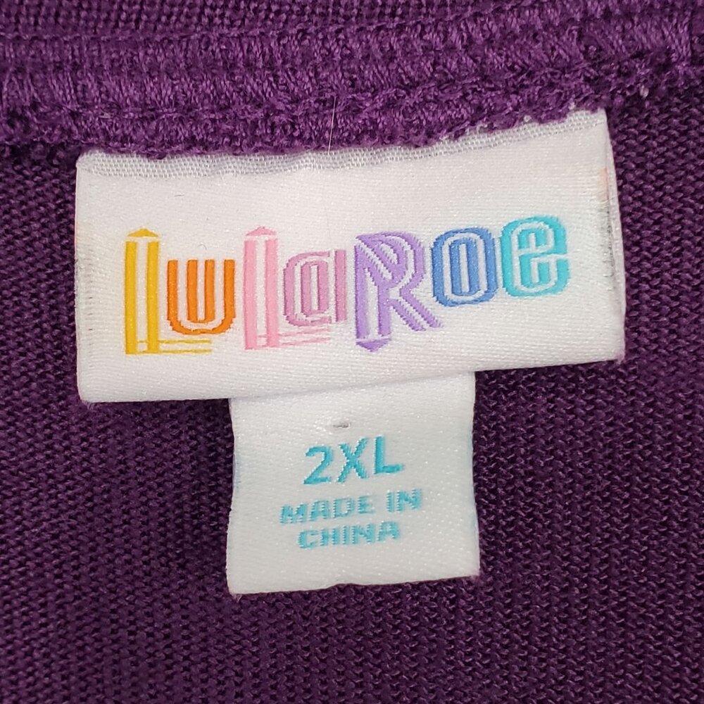 LuLaRoe 2XL Shirt Polo Knit Collared Super Soft Long Sleeve Relaxed Fit Courtney - Picture 9 of 11